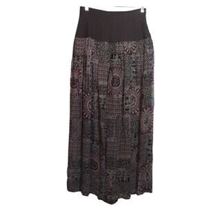 Crisca 80s Printed Georgette Palazzo High Waisted Wide Leg Boho Pants Size Small